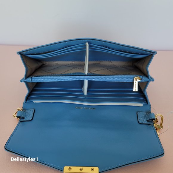 MICHAEL KORS Soho Quilted Large Wallet on Chain Crossbody- South Pacific color⭐ - Picture 14 of 16